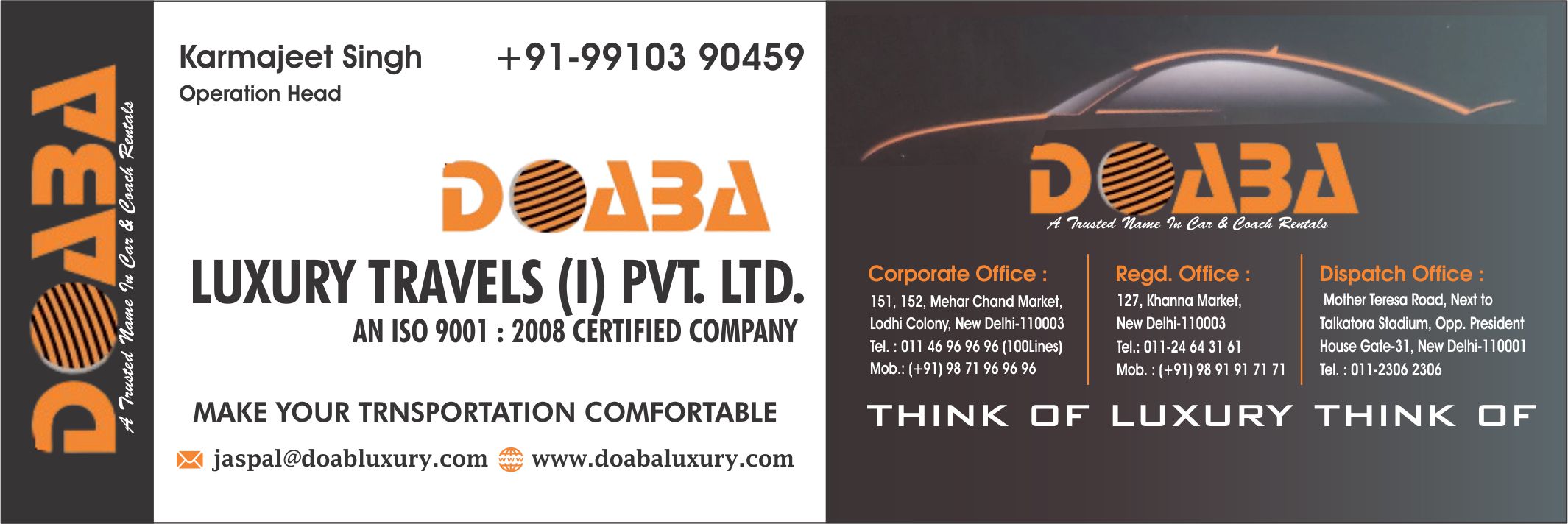 DOABA LUXURY TRAVELS (I) PVT. LTD. (Luxury Transport )